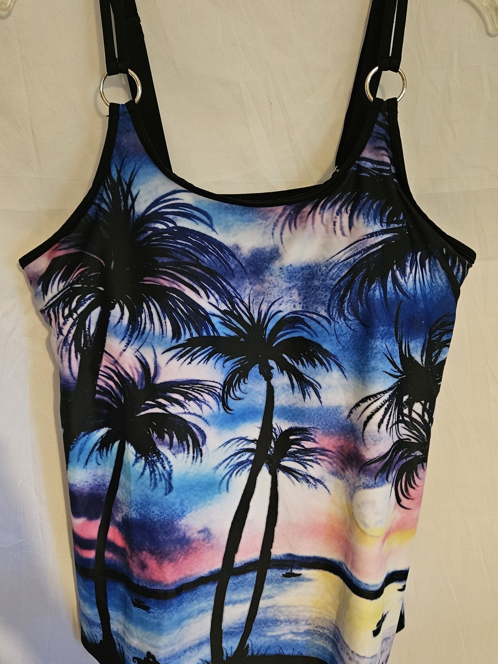 #7 Othr Women’s Palm-Print Top Swimin Blue/Purple/Pink